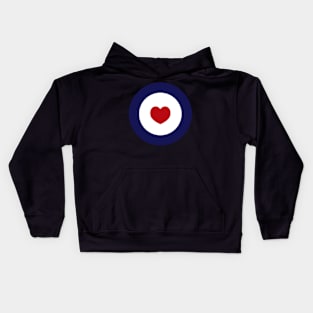 Mod Heart - Black Background Kids Hoodie